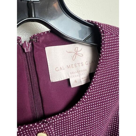 GAL MEETS GLAM Collection Meg Mini Dot Sleeveless Fit & Flare Dress Sz. 4 - Picture 7 of 7